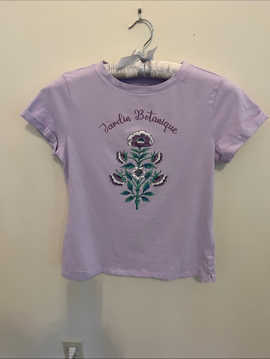 Talbots Other - Talbots Lilac Short-Sleeve Floral Tee